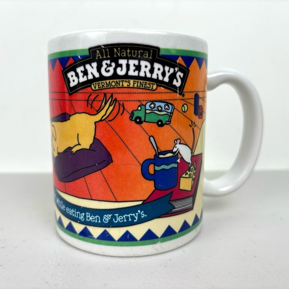 Vintage 1999 Ben & Jerry’s Ice Cream Mug Kids Dog Etiquette Pinky Finger Graphic - Picture 4 of 10